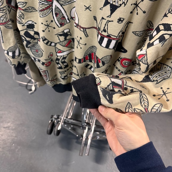 Vintage Cute All Over Print Sweater in Beige - Picture 4 of 4